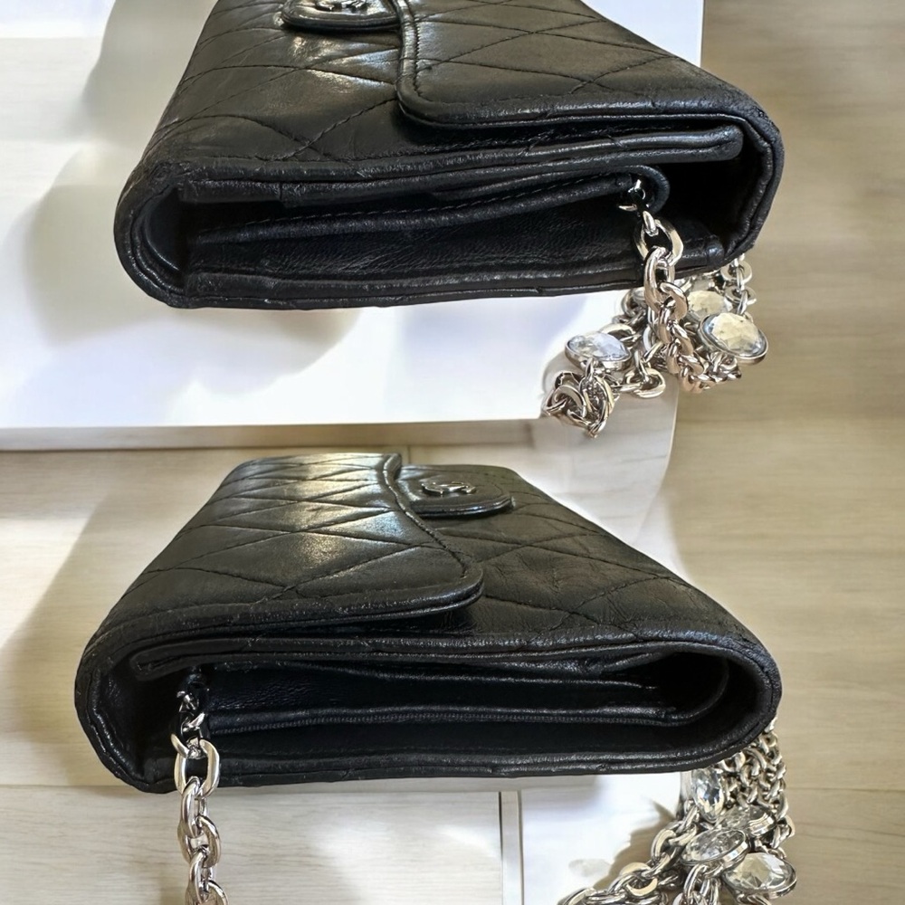 24 hr sale Chanel  Lambskin Classic Flap Wallet with coa box unbranded chain - Picture 11 of 14